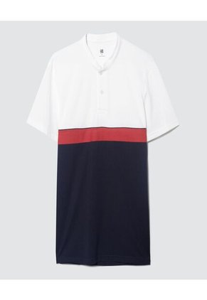 Polo Para Hombre Cuello Mao Sin Bolsillo Color Blanco Marca Ostu #60110594