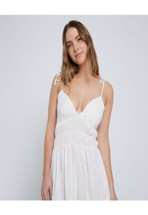 Vestido Para Mujer Manga Sisa Color Crudo Marca Ostu #40170260