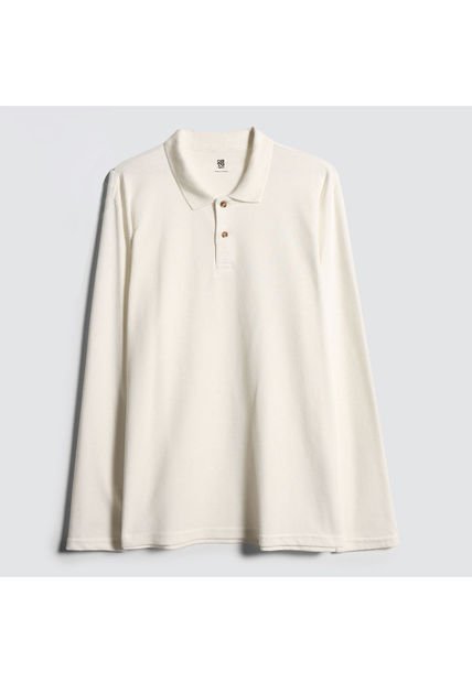 Polo Para Hombre M/L Cuello Tejido Sin Bolsillo Color Blanco Marca Ostu #60110625