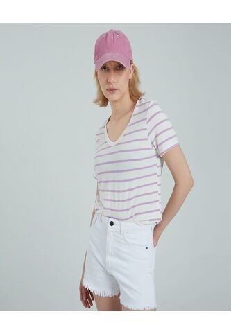 Camiseta Para Mujer Manga Corta Color Lila  Marca Ostu #40091853 Ostu