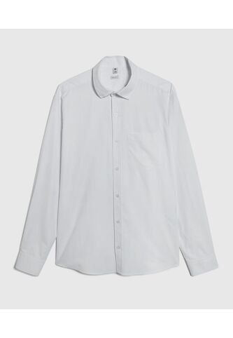 Camisa Para Hombre Manga Larga Con Bolsillo Color Blanco Marca Ostu #60010645 Ostu