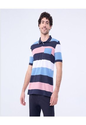 Polo Para Hombre Cuello Tejido Con Bolsillo Color Azul Claro Marca Ostu #60110748