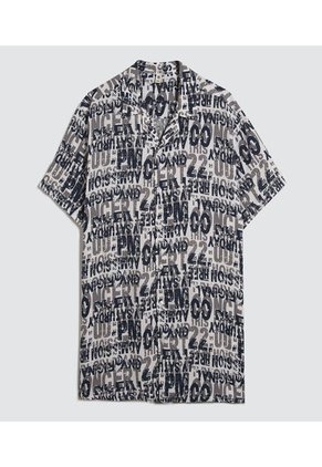 Camisa Para Hombre Manga Corta Sin Bolsillo Color Gris Oscuro Marca Ostu #60010708