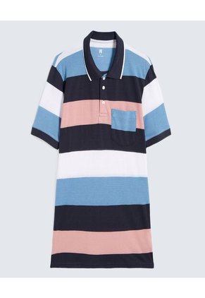 Polo Para Hombre Cuello Tejido Con Bolsillo Color Azul Claro Marca Ostu #60110748