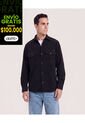 Chaqueta Con Bolsillos De Tapa  Para Hombre Negro Ostu de Ostu