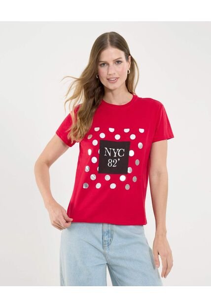 Camiseta Para Mujer Manga Corta Color Vino Marca Ostu #40092251