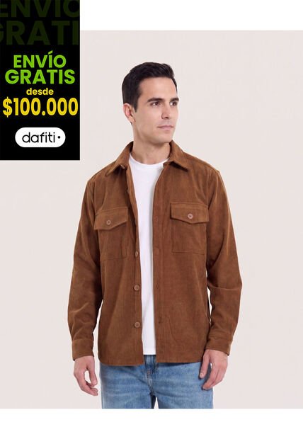 Chaqueta Con Bolsillos De Tapa  Para Hombre Camel Ostu