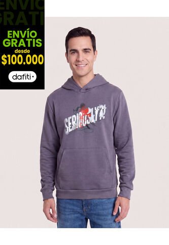 Buzo Hoodie Mickey  Para Hombre Gris Ostu Ostu