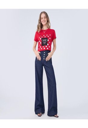 Camiseta Para Mujer Manga Corta Color Vino Marca Ostu #40092251