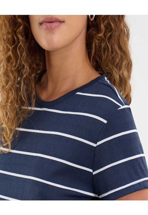 Camiseta Para Mujer Manga Corta Cuello Redondo Color Azul Marca Ostu #40092416