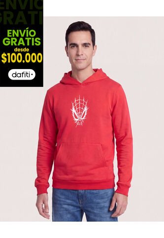 Buzo Hoodie Spiderman Telaraña  Para Hombre Rojo Ostu Ostu