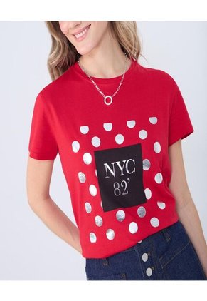 Camiseta Para Mujer Manga Corta Color Vino Marca Ostu #40092251