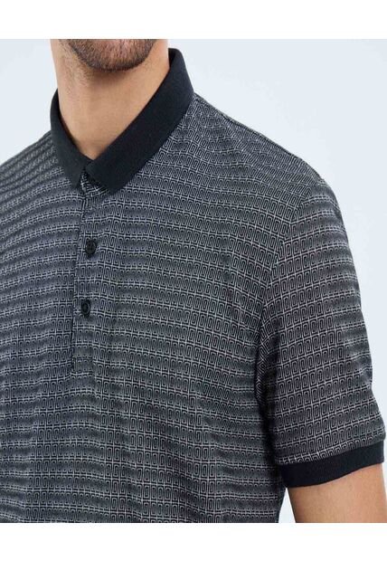 Polo Para Hombre Cuello Tejido Sin Bolsillo Color Negro Marca Ostu #60110758