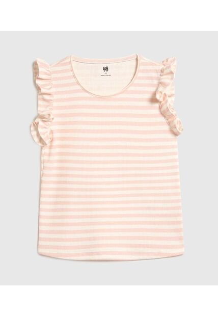Camiseta Infantil Niña Manga Sisa Cuello Redondo Color Rosado Marca Ostu #90090301