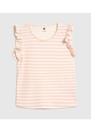 Camiseta Infantil Niña Manga Sisa Cuello Redondo Color Rosado Marca Ostu #90090301