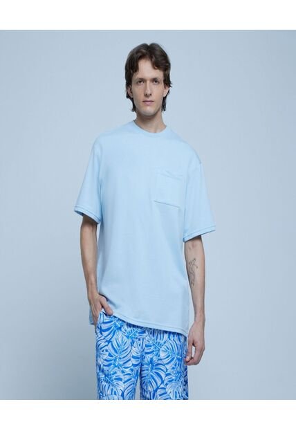 Camiseta Para Hombre Manga Corta Color Azul Claro Marca Ostu #60091189