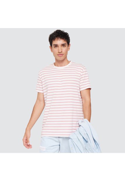 Camiseta Para Hombre Manga Corta Color Rosado  Marca Ostu #60090837
