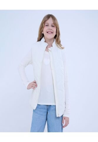 Chaleco Para Niña  Color Crema Marca Ostu #90250004 Ostu