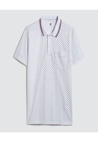 Polo Para Hombre Cuello Tejido Con Bolsillo Color Blanco Marca Ostu #60110631 Ostu