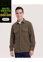 Chaqueta Con Bolsillos De Tapa  Para Hombre Verde Ostu de Ostu