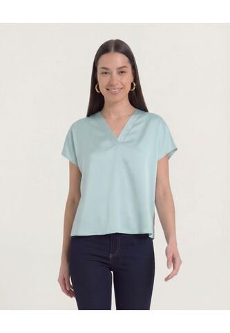 Blusa  Para Mujer Manga Corta Color Verde Marca Ostu #40121224 Ostu