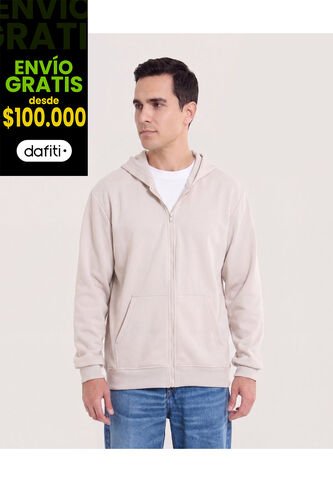 Buzo Hoodie Con Cremallera  Para Hombre Avena Ostu Ostu