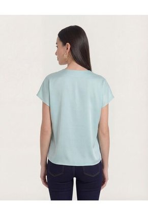 Blusa  Para Mujer Manga Corta Color Verde Marca Ostu #40121224