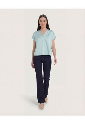 Blusa  Para Mujer Manga Corta Color Verde Marca Ostu #40121224