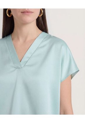 Blusa  Para Mujer Manga Corta Color Verde Marca Ostu #40121224