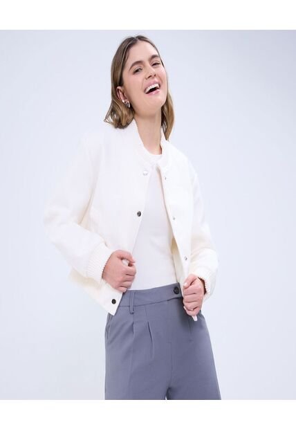 Chaqueta Para Mujer Bomber Color Beige Marca Ostu #40080221