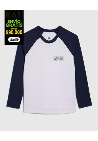 Camiseta Para Niño Manga Larga Color Blanco Marca Ostu #80090231 Ostu