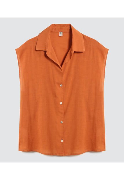 Camisa Para Mujer Manga Sisa Color Terracota Marca Ostu #40010213