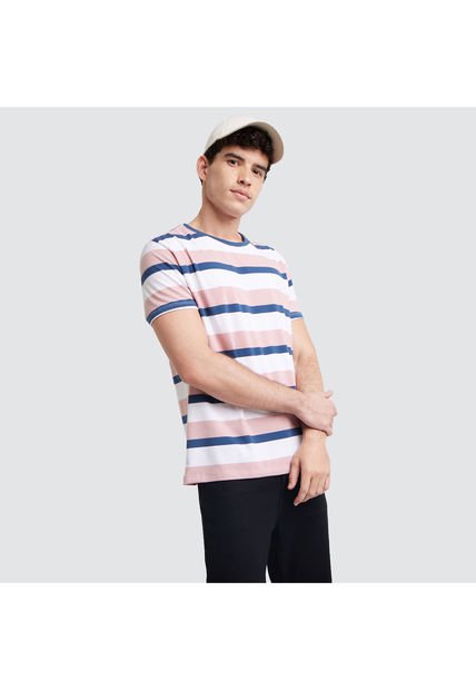 Camiseta Para Hombre Manga Corta Color Rosado  Marca Ostu #60090799