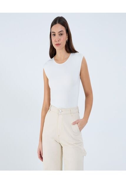 Body Para Mujer Manga Corta Color Crema Marca Ostu #40200169