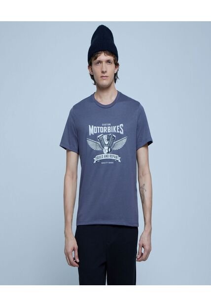 Camiseta Para Hombre Manga Corta Color Gris Oscuro Marca Ostu #60091260