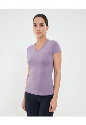 Camiseta Para Mujer Manga Corta Cuello V Color Lila Marca Ostu #40092538