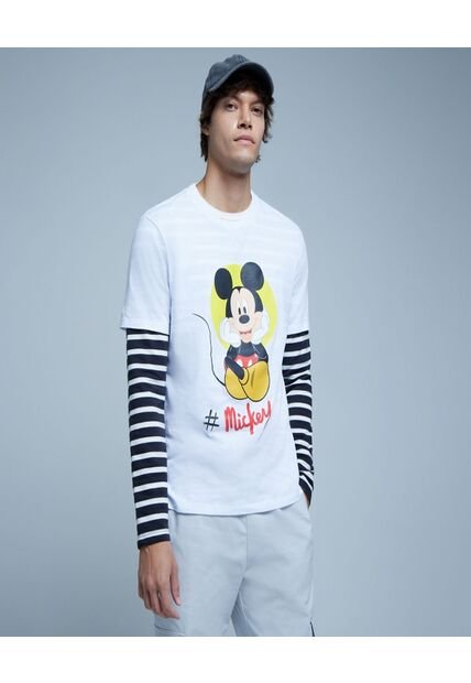 Camiseta Estampada Mickey Mouse  Para Hombre #60091163 Ostu