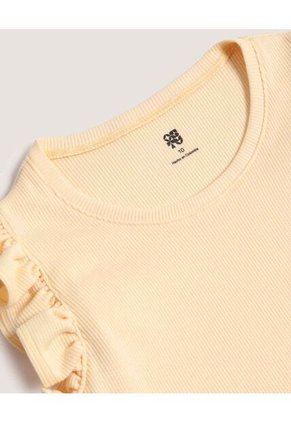 Camiseta Infantil Niña Manga Sisa Cuello Redondo Color Amarillo Marca Ostu #90090336