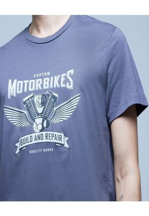 Camiseta Para Hombre Manga Corta Color Gris Oscuro Marca Ostu #60091260