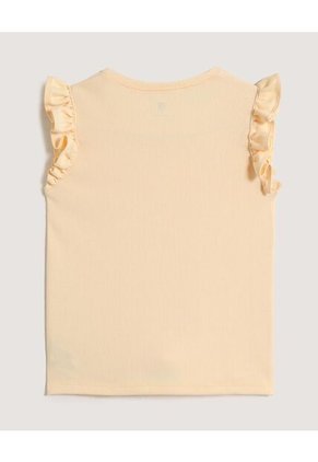 Camiseta Infantil Niña Manga Sisa Cuello Redondo Color Amarillo Marca Ostu #90090336