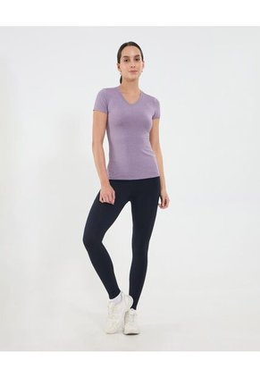 Camiseta Para Mujer Manga Corta Cuello V Color Lila Marca Ostu #40092538