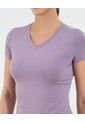 Camiseta Para Mujer Manga Corta Cuello V Color Lila Marca Ostu #40092538 de Ostu