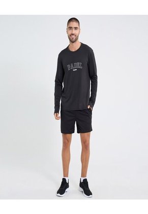 Camiseta Para Hombre Manga Larga Cuello Redondo Color Negro Marca Ostu #60091639