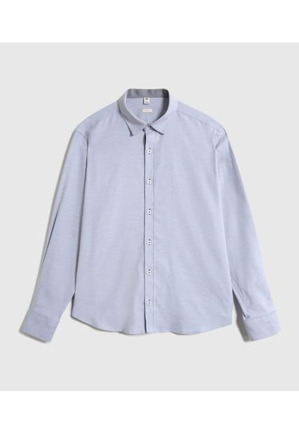 Camisa Para Hombre Manga Larga Sin Bolsillo Cuello Casual M Color Azul Marca Ostu #60010865
