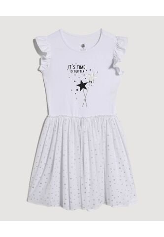 Vestido  Infantil Niña M/Sisa Medio Color Blanco Marca Ostu #90170078 Ostu