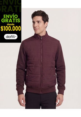 Chaqueta  Para Hombre Bomber Color Vino Marca Ostu #60080127 Ostu