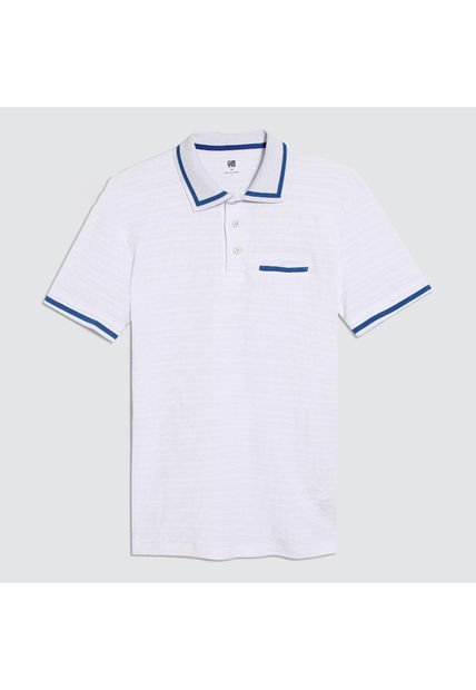Polo Para Hombre Cuello Tejido Con Bolsillo Color Blanco Marca Ostu #60110560