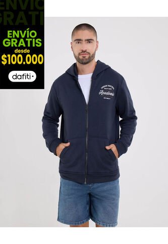 Buzo  Para Hombre Zipper Color Azul Marca Ostu #60060607 Ostu