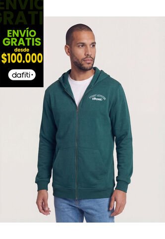 Buzo  Para Hombre Zipper Color Verde Marca Ostu #60060609 Ostu