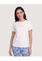 Camiseta Regular Estampada  Para Mujer Beige Ostu de Ostu